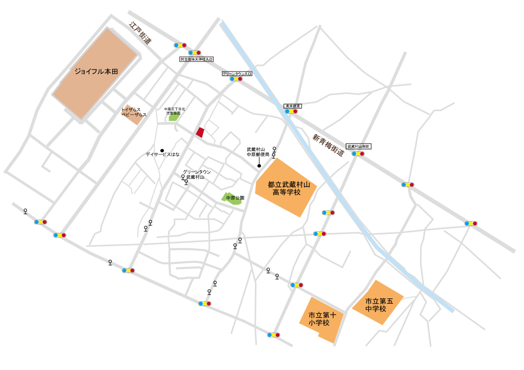新築分譲住宅　全４棟　武蔵村山市中原２丁目　終了いたしましたマップ