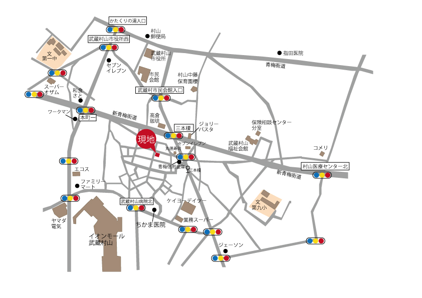 売　地　全１区画　武蔵村山市榎３丁目　終了いたしましたマップ