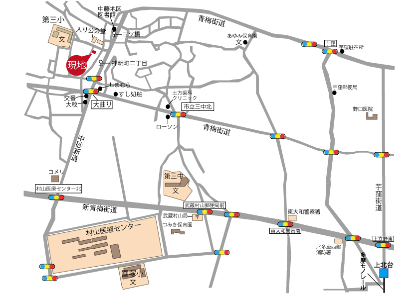 売　地　全１区画　武蔵村山市中藤１丁目　終了いたしましたマップ