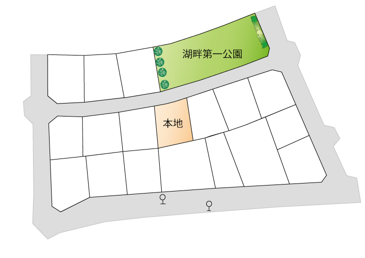 売り地　全１区画　東大和市湖畔２丁目　終了いたしましたマップ