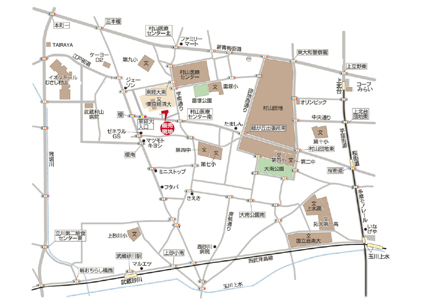 武蔵村山市学園５丁目　新築分譲住宅 　終了となりましたマップ