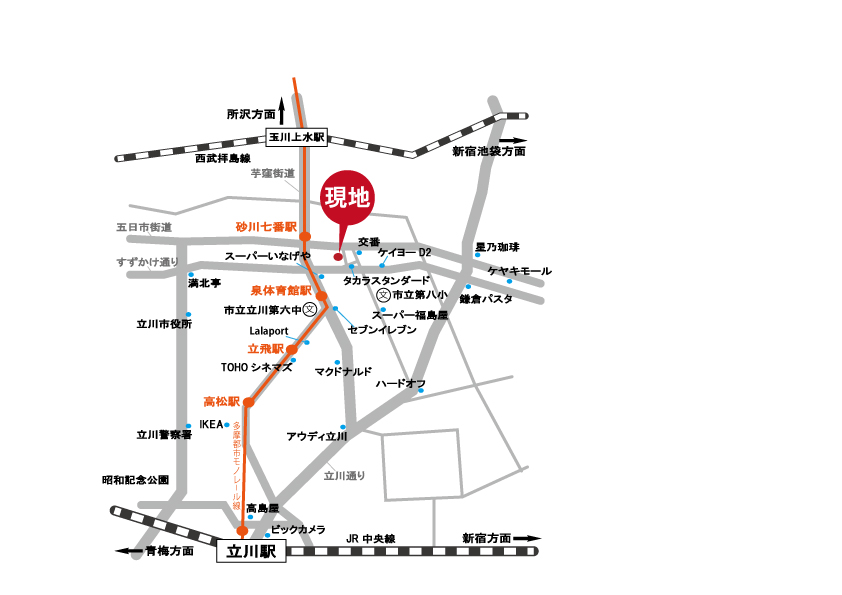 立川市幸町１丁目　新築分譲住宅　終了となりましたマップ