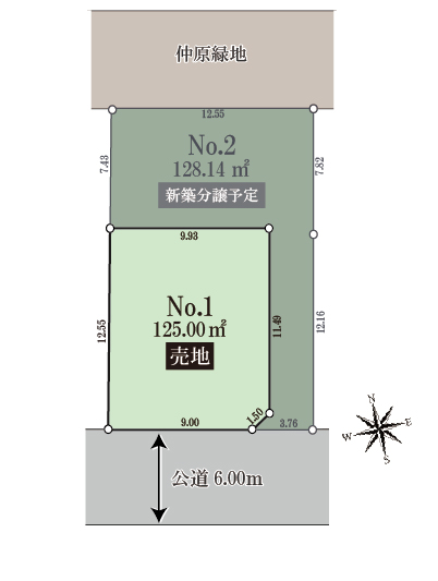 東大和市仲原22期1区画 建築条件無し売地 3,280万円