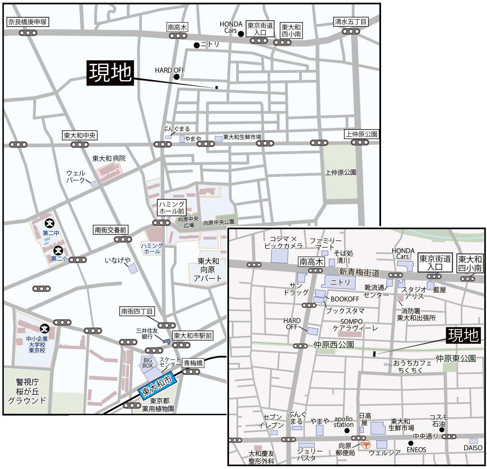 東大和市仲原22期1区画 建築条件無し売地 3,280万円マップ