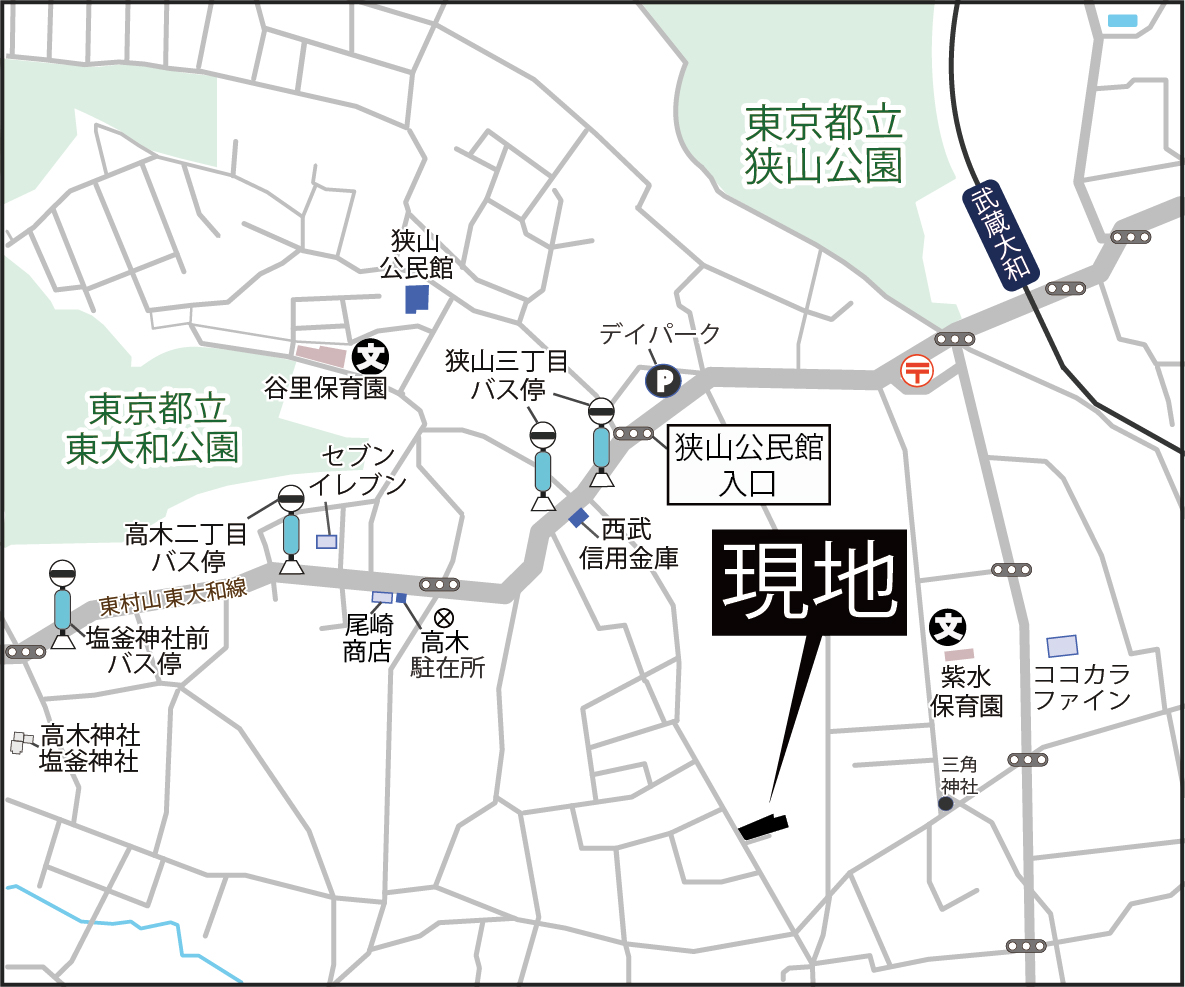 東大和市狭山21期５区画　新築分譲住宅　4,080万円～マップ