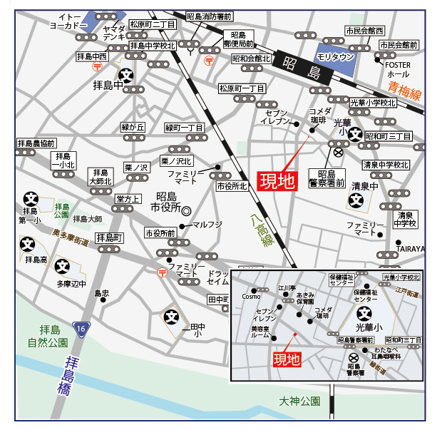 昭島市上川原町21期1区画１棟　5,280万円(税込)　好評発売中マップ